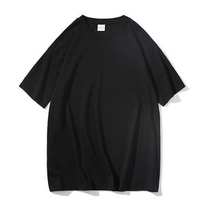 Nueva camiseta de verano colores sólidos sueltos para hombre Harajuku diseño de moda 100% algodón manga corta cuello redondo camisetas S-3XL 210412