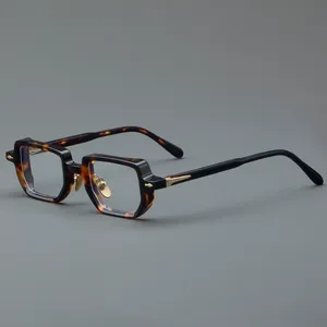 Nouvelles lunettes de soleil Frames Frame carrée allemande hommes et femmes Production de lumière optique d'acide acétique rétro de lunettes de prescription de myopie