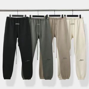 Nuevos pantalones de chándal * Doble hilo ESSESS flocado carta suelta más pantalones de chándal casuales de lana tendencias-XL