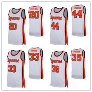 Nuevas camisetas de baloncesto de Syracuse 33 Elijah Hughes Buddy Boeheim Derrick Coleman Marek Dolez NCAA Jersey naranja blanco bordado Ed