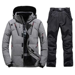 New Thermal Winter Ski Suit Men Snowboard Skiing Down Jacket and Bibs Pants Warm Set Male Snowmobile Clothing For Wear OverallsL231213