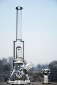 Narguilés Épais Bécher Droit Bong Unique 3 UFO Perc Verre Recycleur Dôme Percolateur Heady Dab Rigs Bubbler avec joint de 18 mm