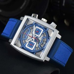 Nuevos relojes de marca originales superiores para hombre, multifunción, de acero, clásico, estilo Mónaco, reloj TAG, cronógrafo, fecha automática, relojes AAA