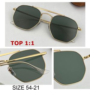 Nouvelle qualité de soleil pour hommes de style masculin unisexe Cadre métallique UV400 Lens plat Vintage Hexagonal Square Gafas OCULOS DE SOL226G