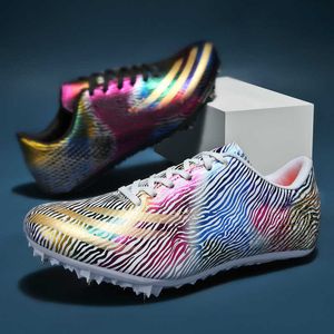 Nouvelles chaussures d'athlétisme d'athlétisme pour femmes et hommes, baskets d'entraînement de sport professionnel, chaussures de course pour jeunes, couleur arc-en-ciel