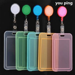 New Transparent Card Cover Women Men Student Bus Retractable Pull Badge Holder Business Credit s Bank ID