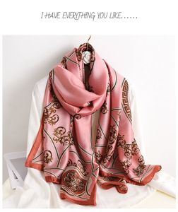 Nouveau Twill Foulard En Soie Femmes Grand ChâleWrap Carré Foulards Mode Femme Foulard Hijab Imprimé Coloré Léger Et Confortable En Plein Air Protection Solaire Châle Écharpe