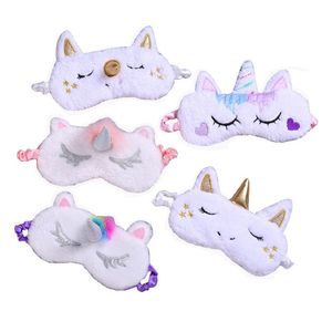 Unicornio cuerno de plata de dibujos animados de peluche súper lindo sueño ojo máscara sombreado siesta gafas salud visión cuidado herramientas envío gratis 50