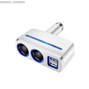 Allume-cigare universel à 2 voies pour voiture, séparateur de prise, adaptateur d'alimentation 2,1 a/1,0 a, 80W, double USB, chargeur de voiture avec lumière LED