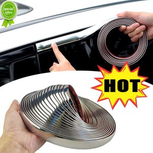 Nuevo Universal Auto adhesivo puerta lateral tira cromada moldura decoración Protector de parachoques cinta adhesiva para coche