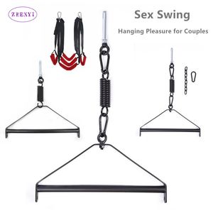 Nuevos y mejorados muebles de columpio, trípode de Metal, Stents, juguetes de placer colgantes para parejas, adultos, juego BDSM, productos eróticos