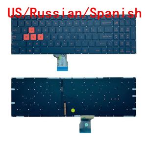 Nouveau clavier rétro-éclairé pour ordinateur portable, russe, espagnol, américain, pour ASUS ROG Strix GL702 VT GL702VM GL702VS GL502 VM GL502VS, remplacement HKD230825. 230824 HKD