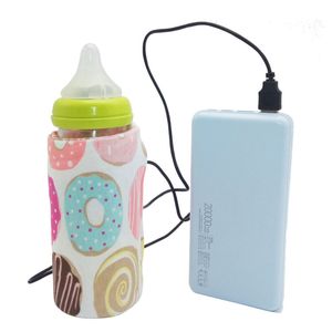 Nouveau USB lait chauffe-eau voyage poussette sac isolé bébé allaitement chauffe-biberon 6 couleurs Usb bébé chauffe-biberon