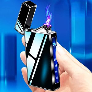 Nouveau briquet Rechargeable USB type-c Double Arc de feu/écran tactile puissance affichage numérique impulsion allume-cigare cadeau pour hommes MIIX