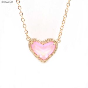 Nouveau cadeau Saint Valentin bonbons couleur griffe petit coeur mignon 3D verre Mini amour pendentifs colliers femmes L230704