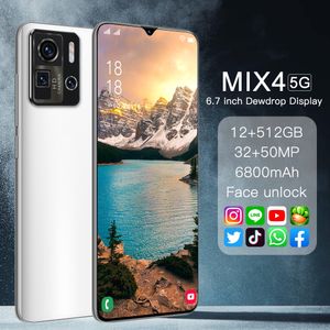 Nueva versión Teléfono Mix4 Ultra 5G 6.7 pulgadas Smartphone 6800mAh Desbloqueo Global Versión 24MP+48MP 12GB+512GB Peléfonos móviles