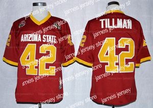 NUEVA VINTAGE 1997 Rose Bowl College Football Jersey Sun Devis Asu Pat Tillman 42 Camisas de calidad de alta calidad para hombre marrón
