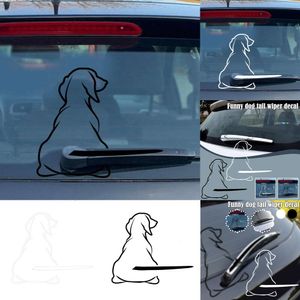 Nouveau vinyle chien pare-brise chiens autocollant intéressant décalcomanie accessoires drôles essuie-glace amovible queue voiture Mur Z3k6