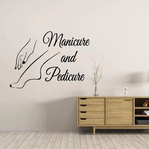 Nouveau Vinyle Nail Wall Sticker Decal Pédicure Nail Salon Manucure Art Peintures Murales Nail Salon Décoration