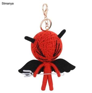 LLavero de muñeca vudú a la moda para hombre, llavero de coche para mujer, accesorios para bolso, llavero de coche, regalo de fiesta, joyería K1257 G1019