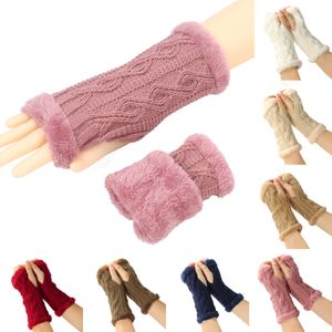 Nouveaux gants tricotés chauds de styliste pour femmes et hommes, gants en laine noirs, tout avec épaississement en cachemire