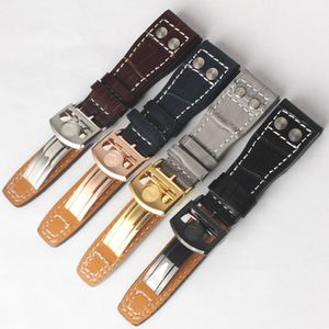 New Watchband 22 mm Real Cow Genuine Leather Watch Band Bandon pour IWC Big Pilot Watch Band 260o