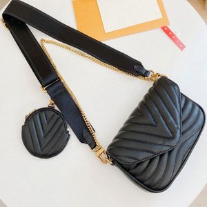 NUEVA ONDA MULTI POCHETTE 5A Diseñador de mujer Bolso cruzado Moda Mujer Bolsas Conjuntos gemelos Mini bolsos Cadena Monederos redondos Hombro m1tv #