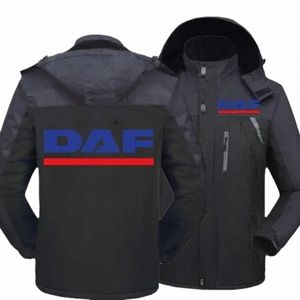 Nouveau hiver hommes DAF Trucks Logo veste épaisse Veet manteau chaud mâle coupe-vent vêtements à capuche décontracté alpinisme pardessus 48GQ #