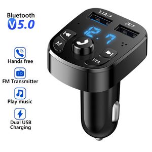 New Wireless Car Charger Bluetooth FM Transmitter Audio Dual USB MP3 Player Radio Handsfree Charger 3.1A Fast Charger Car Accessorie