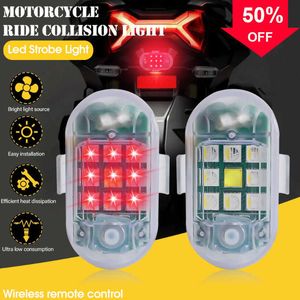 Nouvelle télécommande sans fil LED lumière stroboscopique pour moto voiture vélo Anti-collision avertir lampe Flash indicateur lumières étanches