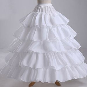 New Women 4 Hoops Bridal Petticoats para vestido de bola Vestido de novia Ruffles Telas Desordiablos Blanco Bodas Accesorios Hecho personalizado (Tamaño de la cintura: 23-44 pulgadas Longitud: 42 pulgadas)