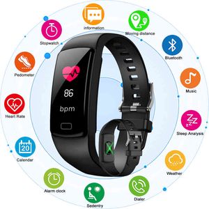 Nuevo reloj inteligente con pantalla a Color para mujer para Ios, teléfono Android, rastreador de actividad física, podómetro, frecuencia cardíaca, relojes de presión arterial Q0524