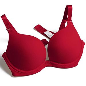 Nuevo sujetador Sexy para mujer 30 32 34 36 38 40 42 44 A B C D E sujetadores push-up con relleno de hueso de alambre lencería diaria sujetador elástico de calidad CX2300e