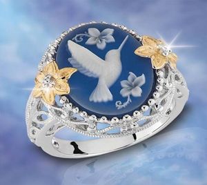 Nouveau Women039s bijoux mode argent créatif bleu paix colombe anneau Yiwu petits accessoires Whole8534459