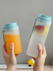 Nuevo WORTHBUY botella de agua portátil para niños, taza de agua de plástico libre de BPA con cepillo de paja, botella para beber leche y té, utensilios de cocina