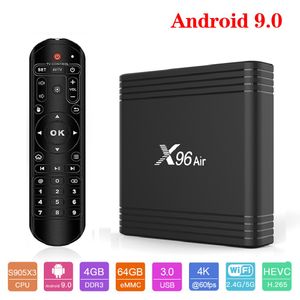 Novo arrvial x96 ar 2g16g 4g 32g android 9.0 caixa de tv amlogic s905x3 8k caixa de tv quad core 2.4g 5ghz pk x96 h96 max