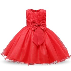 Año niña vestido de Navidad rojo bebé niños princesa traje de fiesta vestidos infantiles para niñas ropa trajes de Santa 2 3 4 5 6T Y201020