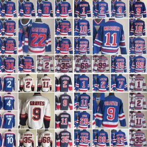 New York''rangers''new Retro Ice Hockey Jerseys 99 Wayne Gretzky 8 Tkaczuk Gartner Beukeboom Kocur Domi Vanbiesbrouck Richter Anderson Esposito