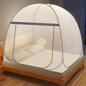 Nueva mosquitera Yurt para dosel de cama doble individual estudiantes adultos hogar plegable tienda de red portátil Anti-mosquito 210316