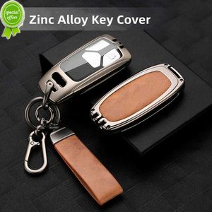 Nouveau support de boîtier de protection de clé de voiture en alliage de zinc pour Audi A4 A5 A6 A7 A8 Q5 Q7 S7 S8 8P B6 B7 B8 C5 C6 RS3 TT s line Auto Keychain