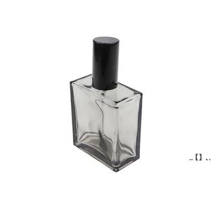 Nuevo 50 ml de vidrio cuadrado plano frascos de perfume botella de spray botellas vacías cosméticas al por mayor EWA6248