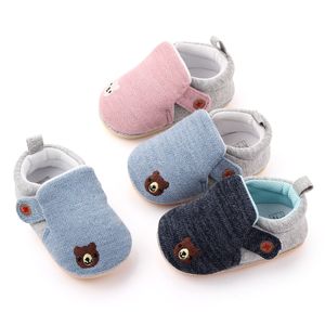 Nouveau-né dessins animés bébé chaussettes chaussures garçon fille étoile enfant en bas âge premiers marcheurs semelle en caoutchouc chaussons coton confort doux anti-dérapant chaud chaussures pour bébé