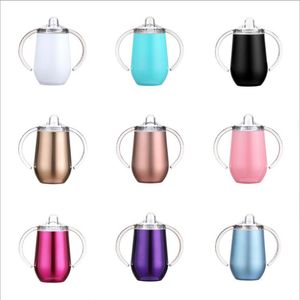 Biberon pour nouveau-né Sucette Tasse pour bébé Double poignée Isoler le lait Thermos Bouteilles d'eau en acier inoxydable Tumbler sans BPA 16 couleurs BT5564