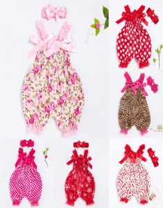 Mamelucos recién nacidos Baby Bloomers Floral Baby Girls Shorts Diadema Conjuntos de ropa Fundas de pañales para bebés Pantalones cortos infantiles Volantes short kid9211723