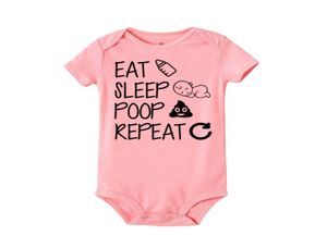 Romper d'été nouveau-né manger du sommeil répéter le bébé enfant petit garçon fille drôle lettre saut à sauts en combinaison tenue k7115893749