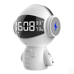 Haut-parleurs portables Cond génération mignon robot intelligent sans fil Bluetooth montre avec microphone radio réveil affichage de la température chambre bureau décoration