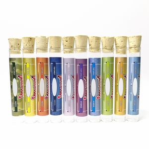 Los más nuevos 10 sabores Dankwoods PreRoll Tubes Dank woods Botella de vidrio plana Embalaje pre-roll con pegatinas holográficas