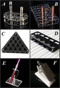 Lo nuevo acrílico e cig display claro negro soporte estante base rack caja de exposición para batería atomizador rda box mod