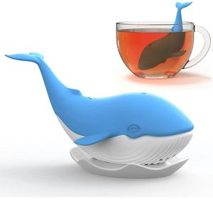 Más reciente Llegada Silicona Té Infusor Linda Ballena Ballena Tea Strainer Infussers de grado alimenticio Reutilizable Leaf Foot Tea Bags Creative TEAS Conjuntos