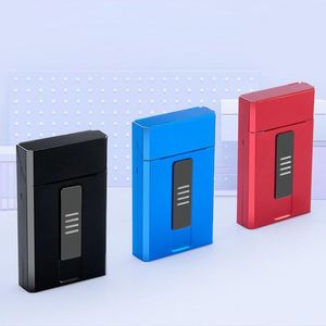 El más nuevo Abrir automáticamente la caja de cigarrillos de colores Encendedor USB Shell Carcasa de almacenamiento Caja de un cuerpo Diseño exclusivo portátil de alta calidad DHL